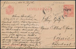 1919 Fiume Felülnyomású Díjjegyes Levelezőlap, Cenzúrázva / PS-card With FIUME Overprint, Censored. Signed: Bodor - Otros & Sin Clasificación