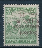 * Nyugat-Magyarország VIII. 1921 Arató 50f Fordított Felülnyomással, Garancia Nélkül - Autres & Non Classés