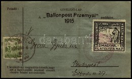 1926 Przemysl Ballonposta Emlékrepülés Levelezőlap Kék - Other & Unclassified