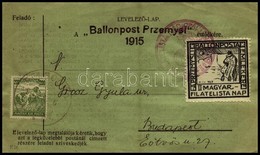 1926 Przemysl Ballonposta Emlékrepülés Levelezőlap Zöld - Andere & Zonder Classificatie