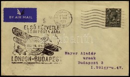 1935 London-Budapest Első Közvetlen Légiposta Levél - Other & Unclassified