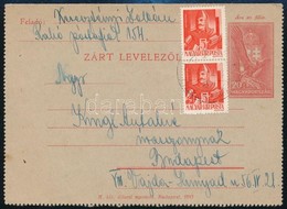 1944 Díjkiegészített Díjjegyes Zárt Levelezőlap Rahóról Budapestre Mozgóposta Bélyegzéssel - Sonstige & Ohne Zuordnung