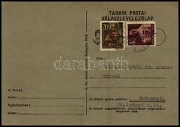 1946 Tábori Posta Válaszlap Civil Felhasználással, Kisegítő Cs.10-2/80f + Ajl. I./20f Bérmentesítéssel - Otros & Sin Clasificación