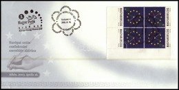 2003 Úton Az Európai Unióba (I.) ívsarki Négyestömb FDC-n - Sonstige & Ohne Zuordnung