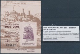 ** 2003 Pannonhalma 1001-2001 Emlékív Hátoldali Nyomattal, Vágott - Sonstige & Ohne Zuordnung