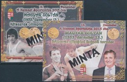 ** 2019 12. Nemzet Sportolója - Magyar Zoltán 2 Db Nyomdai Grafika Kiadatlan MINTA Emlékív - Sonstige & Ohne Zuordnung