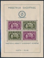 * 1938 I. Zogu Király Blokk Mi 2 (Mi EUR 60,-) (ráncok / Creases) - Other & Unclassified