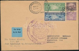 1929 Zeppelin Világkörüli útja Levél / Zeppelin Round The World Flight Cover Los Angeles-Friedrichshafen - Andere & Zonder Classificatie