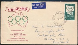 1955 Olimpia Melbourne Elsőnapi Boríték - Autres & Non Classés