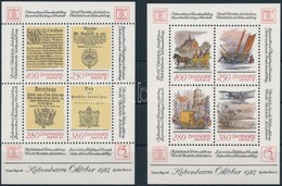 ** 1985 1985+1986 Bélyegkiállítás, HAFNIA '87, Koppenhága (I) + (II) Blokkok,
1985 + 1986 Stamp Exhibition, HAFNIA '87,  - Sonstige & Ohne Zuordnung