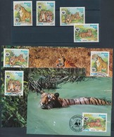 ** 1984 WWF Tigris Sor Mi 706-709 + 4 CM + 4 FDC-n - Andere & Zonder Classificatie