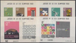 ** 1968 Olimpia Mexikóváros Blokksor Mi 15-18 (2 Blokk Felül Besárgult / 2 Blocks Yellowish Gum) - Andere & Zonder Classificatie