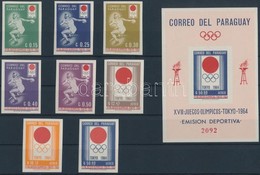 ** 1964 Tokiói Olimpia Vágott Sor Mi 1273-1280 + Blokk Mi 51 - Autres & Non Classés