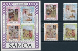 ** 1985 Karácsony Sor + Blokk,
Christmas Set + Block
Mi 576-579 + Mi 37 - Autres & Non Classés