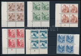 ** 1948 Forgalmi Sor ívsarki 4es Tömbökben,
Definitvie  Set In Blocks Of 4
Mi 500-505 - Other & Unclassified