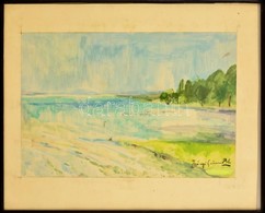 Iványi Jelzéssel: Vízpart. Akvarell, Papír, üvegezett Keretben, 28×41 Cm - Autres & Non Classés