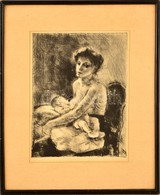 Iván Szilárd (1912-1988): Anya. Rézkarc, Papír, Jelzett, Keretben, 35×26 Cm - Sonstige & Ohne Zuordnung