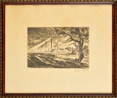 Szőnyi István (1894-1960): Római Fürdő. Rézkarc, Papír, Jelzett, üvegezett Keretben, 15×21 Cm - Autres & Non Classés