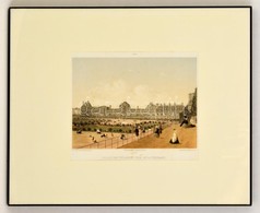XIX. Század Palais Des Tuileries Pris De La Terrasse, Színes Litográfia, Paris, Godard, üvegezett Fa Keretben, 18x25 Cm/ - Prenten & Gravure