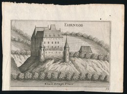 Cca 1750 Az Ehrneggi Kastély / Schloss Ehrnegg. Részmetszetű Illusztráció 15,5x10,5 Cm - Prenten & Gravure