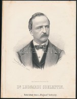 Cca 1867 Marastoni József: Leonardi Coelestin Osztrák Politikus Portréja, Litográfia, Papír, 27×21 Cm - Stiche & Gravuren