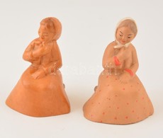 2 Db Jelzés Nélküli Kerámia Figura M:10 Cm - Autres & Non Classés