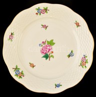 Herendi Eton Mintás Porcelán Süteményes Tányér,  Kézzel Festett, Jelzett, Kis Kopásnyomokkal, D: 19 Cm - Other & Unclassified