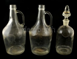 3 Db Nagy Méretű Boros Demizson / Pálinkás üveg 30 Cm - Verre & Cristal
