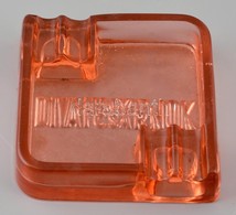 Cca 1930 Magyar Divatcsarnok Feliratos üveg Hamutartó, Apró Lepattanásokkal Az Alján 12x12 Cm - Verre & Cristal