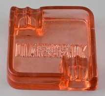 Cca 1930 Magyar Divatcsarnok Feliratos üveg Hamutartó, Apró Lepattanásokkal Az Alján 12x12 Cm - Glas & Kristall