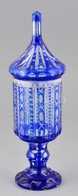 Kétrétegű üvegkupa, Hámozott, Metszett, Karcolásokkal, Apró Csorbákkal, M: 31 Cm - Glas & Kristall