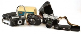 4 Db Fényképezőgép: Zenit-E Helios-44-2 Objektívvel, Skolnyik Fényképezőgép Eredeti Dobozában, Smena Symbol Fényképezőgé - Cameras