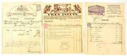 Cca 1910 3 Db Klf Dekoratív Fejléces Számla - Zonder Classificatie