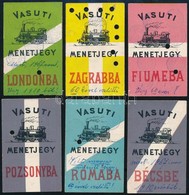 Gyermek-játék Vasúti Menetjegyek, A Hátoldalukon Bejegyzésekkel, Pecsétekkel, 6 Db - Ohne Zuordnung