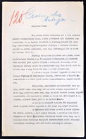 1939 Gr. Károlyi Lajos Levélfogalmazványa Ciano Olasz Külügyminiszterhez Arról, Hogy A Károlyi-palotát Eladná Az Olasz K - Ohne Zuordnung