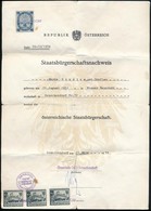 1951 Osztrák állampolgársági Bizonyítvány Burgenlandi Férfinak és Bernstein 4 Db Fotót Tartalmazó Ismertető Számlával - Ohne Zuordnung