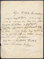 Rákosi Szidi (1852-1935) Színésznő Saját Kézzel írt Levele Egy újság Szerkesztőjének, Melyben Jelzi, Hogy Nincs Fiatalko - Ohne Zuordnung