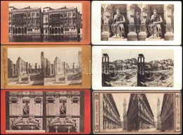 Cca 1900 10 Db Olasz Városképes Sztereófotó / Italian Town View Stereo Photos - Autres & Non Classés