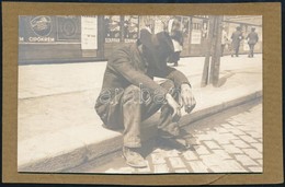 Cca 1910 Csavargó, Kartonra Ragasztott Fotó, 7×11 Cm - Sonstige & Ohne Zuordnung