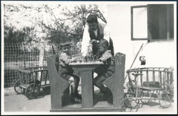 Sakkozó Gyerekek, Fotó, 8,5×13 Cm - Andere & Zonder Classificatie