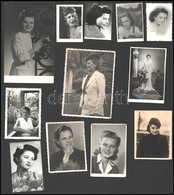Cca 1930-1960 Hölgyeket ábrázoló 12 Db Fotó, 6×4,5 és 14×8,5 Cm Közötti Méretekben - Autres & Non Classés