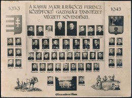 1939 Kassa, M. Kir. II. Rákóczi Ferenc Középfokú Gazdasági Tanintézet Végzett Növendékei, Felületén Kis Foltokkal, Gyűrő - Autres & Non Classés