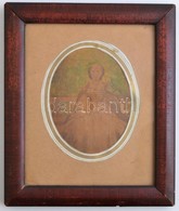 1861 Hölgy, Papagájjal. Kézzel Színezett Fotó. 9x12 Cm Üvegezett Asztali Keretben - Sonstige & Ohne Zuordnung