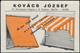 Cca 1930 Prohászka Ottokár Redőnykészítő Reklám Matrica - Reclame