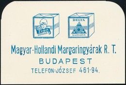 Cca 1901 Magyar Hollandi Margaringyárak Rt. Festett Reklámos Bakelit Hablapát 12x8 Cm - Publicités