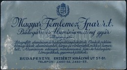 1929 Magyar Fémlemezipar RT.  Fém Kártyanaptár 10x5,5 Cm - Advertising