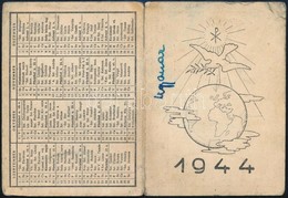 1944 Béke Motívumos Kártyanaptár. Összehajtható 12x9 Cm Kis Beszakadással - Publicités