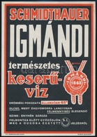 Schmidthauer Igmándi Keserűvíz Kisplakát, 24×17 Cm - Publicités