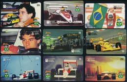 9 Db Ayrton Senna Forma 1-es Brazil Telefonkártya - Zonder Classificatie