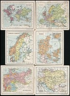 Cca 1910 20 Db Kis Térkép Gyűjtőkártya. Kopps Weltatlas. 10x9 Cm - Sonstige & Ohne Zuordnung
